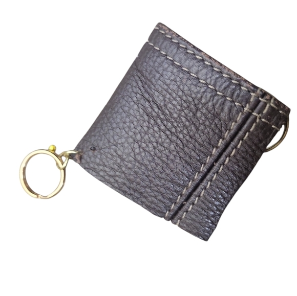 Upcycled Coach Leather Chain Keychain - Picture 2 of 2